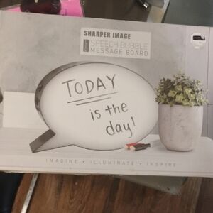 Sharper Image White Speech Bubble Board with Black Markers